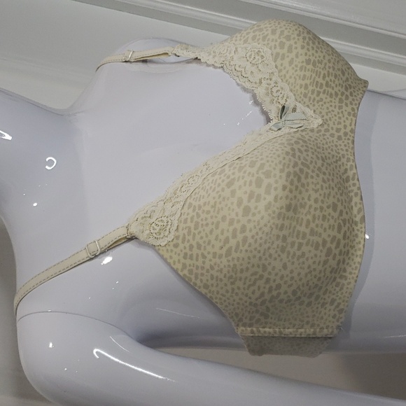 Maiden Form No Wire Push-Up Off-White Cheetah Print Bra Size 36B - Picture 2 of 8